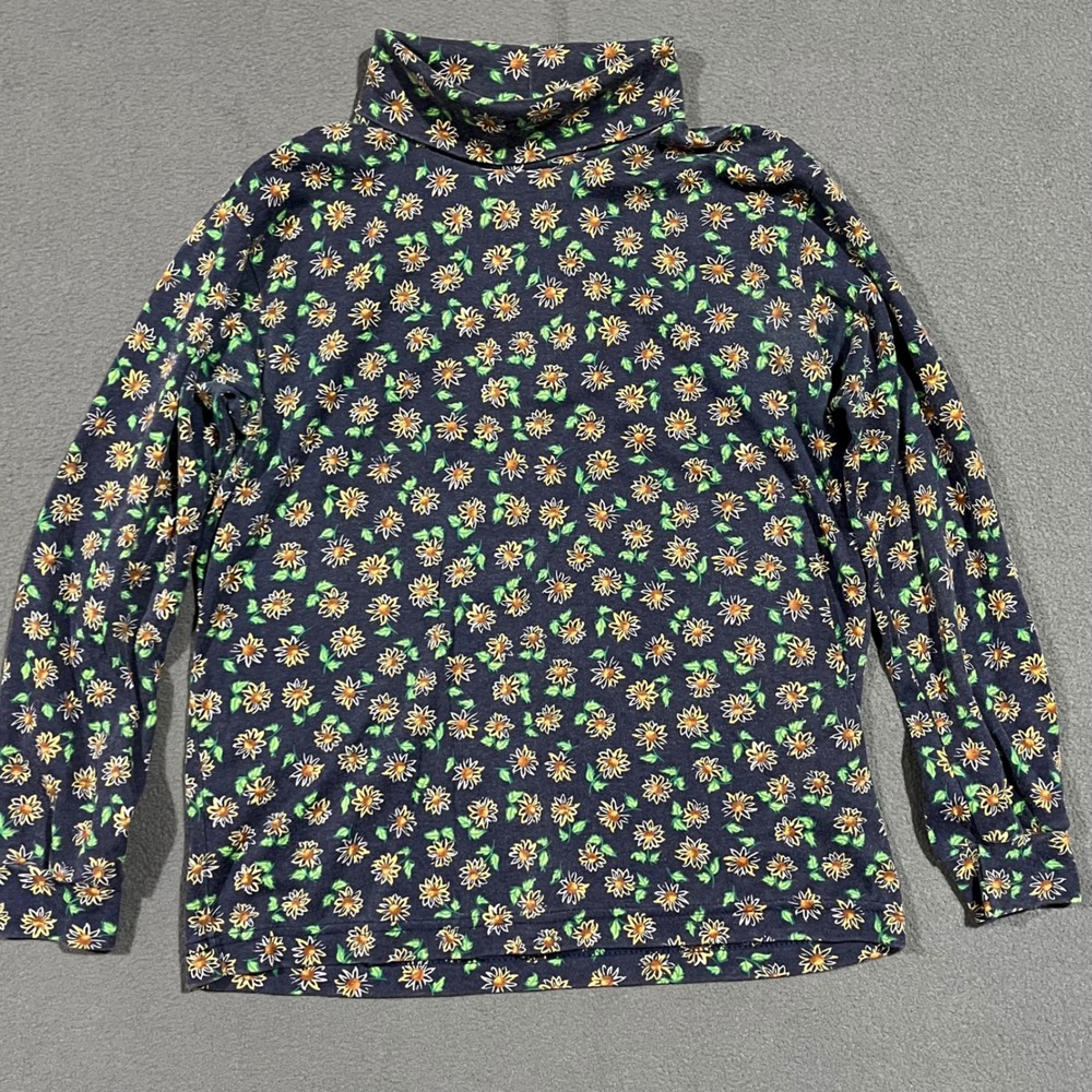 Cabin Creek Navy Floral Turtleneck Long Sleeve Tee